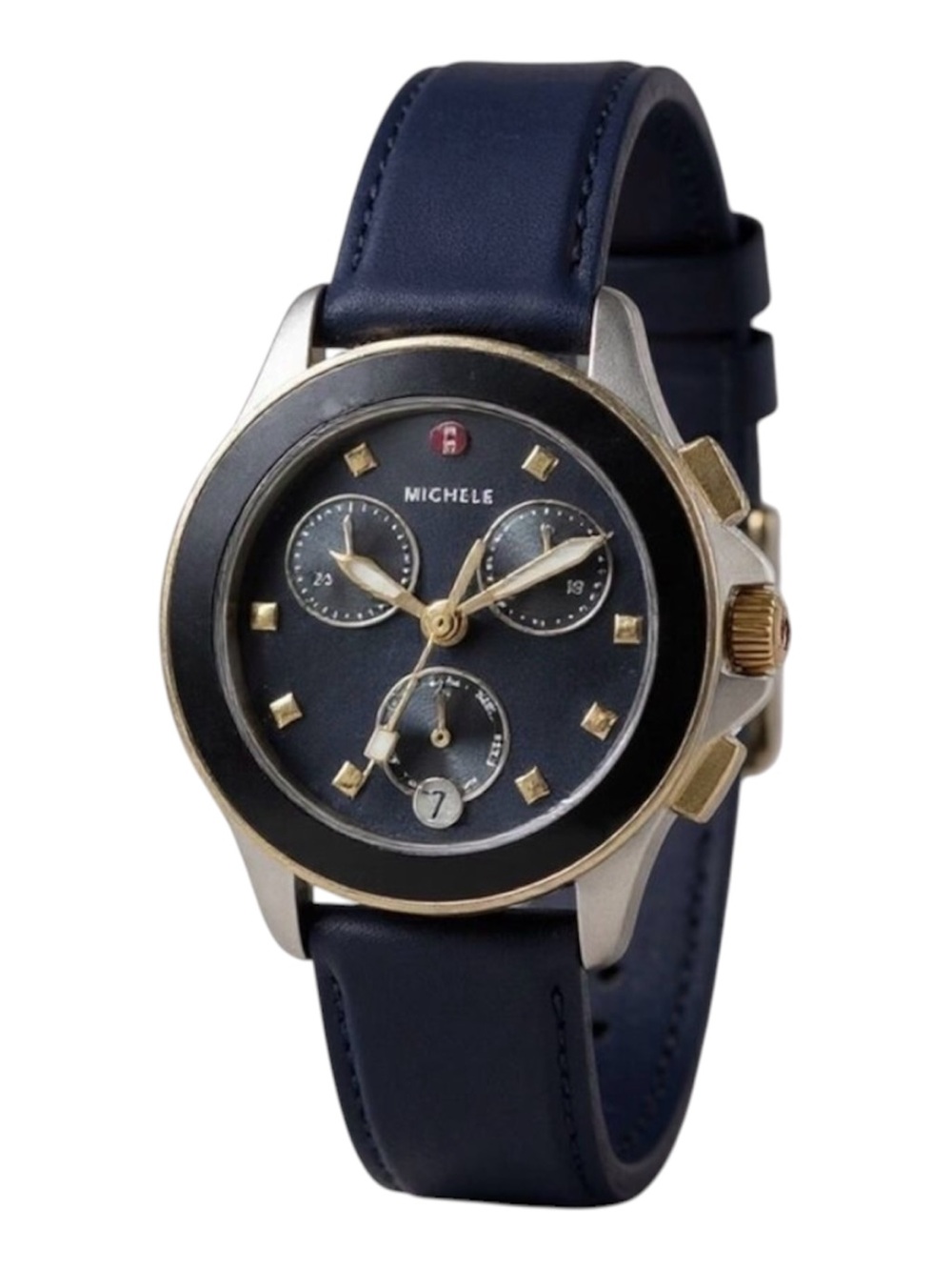Michele Cape Swiss Chronograph Navy Blue Dial Watch